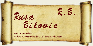 Rusa Bilović vizit kartica